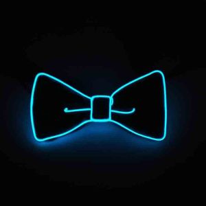EASYEAH EL Wire Men LED Glowing Bow Tie Dance Show Prop 10 Colors Light Up Neckties Funny Neon Stage Prop Clothing Party Halloween Christmas