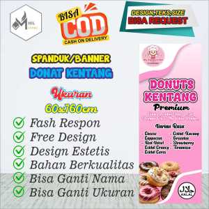 Spanduk Banner Size 60x160cm Donat Kentang Free Custom Design