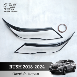 Cover Garnish Lampu Depan Mobil Rush 2018-2024 Hitam Doff