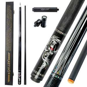 KONLLEN Ebony Pro Series Carbon Fiber Pool Cue Stick Handmade Inlay Cue (Inlay Ring Carbon Technology Low Deflection Billiard Cue Stick Ebony Butt 12.5mm147cm)