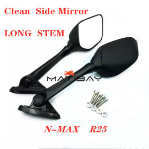 M King⭐ NMAX R25 Carbon Side Mirror Clean lens and Long stem A Pair