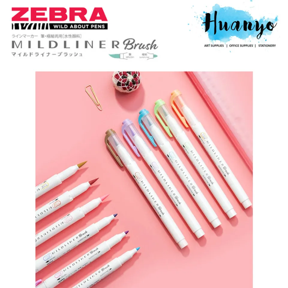 Zebra Mildliner Double Sided Twin Tip Calligraphy Brush Pen (Set