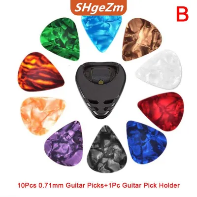[COD] SHgeZm SPORTS 10pcs plectrums 1 chọn chủ điện Celluloid Acoustic Guitar Picks đầy màu sắc