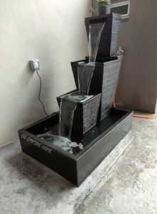 S59 Small Brown Feng Shui 2.5x3.5 Water Pond Fountain Kolam Air Garden Water Feature Balinese风水流水喷泉瀑布池 Waterfall Koi 3f