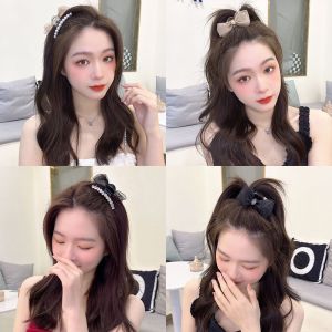 Kẹp tóc nơ lưới đính đá đính ngọc dễ thương kẹp tóc mái sau đầu cho nữ phong cách Hàn Quốc