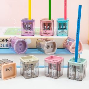 FDGFGG Cutting Machine Double Hole Pencil Sharpener Sacapuntas Double Hole Small Pencil Sharpener Rewards Gift Mini Simple Pencil Cutter Tool