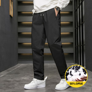 Quần Nam Mùa Xuống Dây Rút Lưng Thun Xuống Quần Dài Bó Chân Quần Thể Thao Ngoài Trời Ấm Áp Của Nam