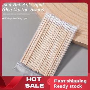 🚚【Local Express Delivery】🚚 100pcs Disposable Nail Spill Prevention Glue Wood Cotton Buds Sticks Multifunctional Cleaning Tools