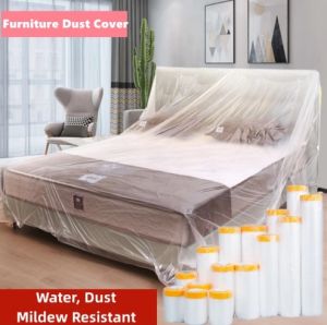 Multi-purpose Masking Film with Tape House Painting Protection Film Cover Furniture Dust Cover