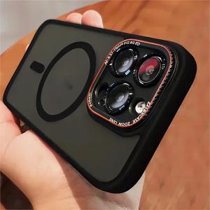 Luxury Matte Bumper Magnetic Clear Case For iPhone 16 17 15 14 13 12 Pro Max For Magsafe Wireless Charger Lens Protection Cover