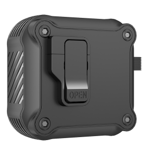 Mecha Style Protective Case for AirPods 4 Automatic Lock TPU Cover with Carabiner for Apple Airpods Pro 2 Airpods 3 2 1 Earphone Accessories