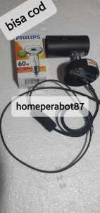 LAMPU SPOT / LAMPU PENGHANGAT PHILIPS SPOT NR 63 60 WATT + FITTING SOROT KABEL 180 CM SAKLAR ON OFF SIAP PAKAI