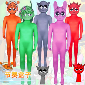 Cross-border new product rhythm box cosplay clothing Sprunki game onesie tights gray performance clothing gifts