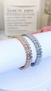 FCSEQUITO Noble Women Jewelry White Gold Plated Full Inlay Square Cut AAAAA Bling Cubic Zircon Charm Bracelet Evening Party Clothing Accessories B235