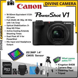 Canon PowerShot V1 Digital Camera 22.3MP 1.4" Full-Width 4K 30p ( 3 Year Warranty Canon Malaysia )