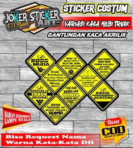 VARIASI GANTUNGAN KACA AKRILIK BEBAS CUSTOM MOBIL DAN TRUCK