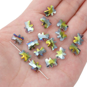 10pcs Little Bear Bead Glass Loose Spacer Beads Charms For DIY Handmade Bracelet Necklace Keychain Jewelry Making Accessories
