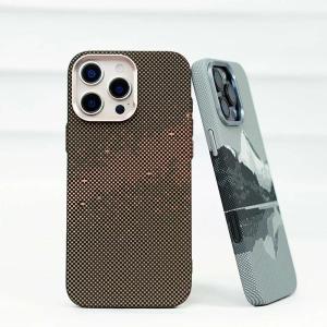 Magnetic Geometric Plaid Contrast Color Case for iPhone 15 16 17 Pro Max Wireless Charging Magnets Shell Alloy Camera Hard Cover