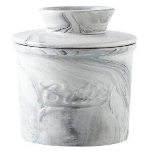 จานใส่เนยเซรามิกทนทานใช้งานได้ไหเนยพร้อมใช้งานง่ายฝาปิดกันความชื้นสำหรับตู้เย็นและโต๊ะ