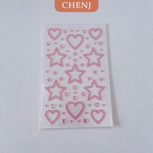 [COD] CHENJ สติกเกอร์คริสตัลรูปดาว3D สำหรับเด็กสติกเกอร์ตกแต่งแบบทำมือมีกาวในตัวสำหรับงานฝีมือสติกเกอร์พลอยเทียมเป็นประกายของขวัญสำหรับเด็กผู้หญิง