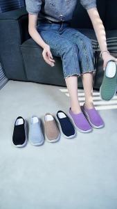 2025 Summer New Thick-Soled Mesh Shoes For Women Comfortable Versatile Lightweight Breathable Slip-On Mesh Half-Slippers For Women