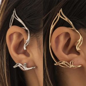 COVIEEZB Korean Style Elf Ear Clip Ear Cuff Alloy Cat Ear Hollow Ear Clips Goth Single Side Earrings Carnival