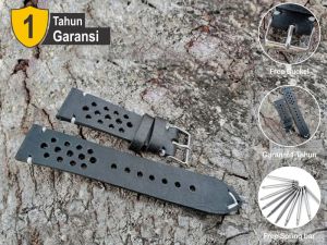 Tali Jam Kulit Sapi Asli Selapis Rally V Warna Hitam - Garansi 1 Tahun
