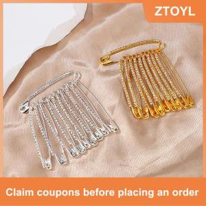 【ZTOYL】 10Pcs Lớn An Toàn Pins 2 Inch Trang Trí Rhinestone Trâm Phụ Nữ Trâm Pins Cho Quần Áo Váy Áo Len Khăn Ve Áo Hat