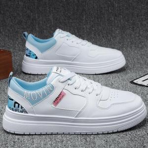 SRD Sepatu Sneakers Casual Kulit New Trendy Import Shoes Fashion Model Terbaru Sepatu Wanita Korea Sepatu Cowok Cewek Dewasa Kulit Sintesis Premium Blue White Purple Murah Sepatu Kets Nyaman Anti Slip Putih/Ungu/Biru Include Box -SW-01