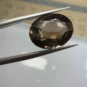 8120BE-ĐÁ THẠCH ANH KHÓI ( THIÊN NHIÊN ) CẮT GIÁC OVAN KHÔNG XỬ LÝ