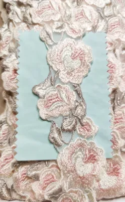40MM Floral Design Embroidery Lace Sewing Fabric Border Lace Wedding DIY Kain Baju Kurung Renda Kahwin Borong [1 Yard]
