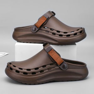 Quick-Dry EVA Solid Color Mens Sandals Fashion Trendy Lightweight Outdoor Travel Essentials Beach Shoes Casual Men’s Slippers