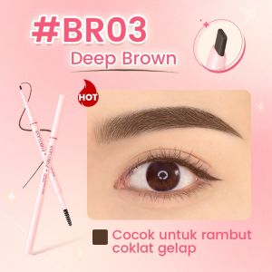 PINKFLASH Skinny Eyebrow Pencil | 1mm Micro Fine Eyebrow Pencil Ujung Datar Tahan air Tahan lama