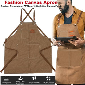 Fashion Canvas Apron Home Kitchen Gardening Work Dress Womens Kitchen Restaurant Work Apron