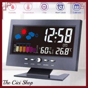 [The Cici Shop] LCD Color Screen Digital Backlight Snooze Alarm Clock Weather Forecast Station