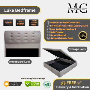 Mattress Concept Luke Storage Bedframe Pet Friendly Fabric/FauxLeather/Fabric All Size Available