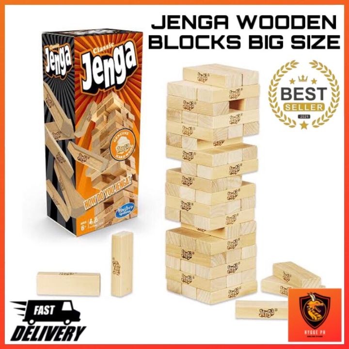 Best Selling Big Size Jenga Tumbling Timber Toy Wooden Blocks Floor Game  for Kids and Adults Indoor Outdoor Games Lazada PH
