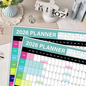 WH MIOSHOP Wall Hanging Calendar 2026 Annual Planner Calendar Planner Sheet Creative Memo Pad Agenda Organizer To Do List Schedule Yearly Planner Sheet Home Office