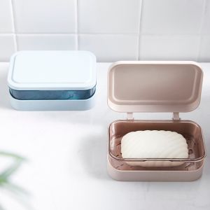 RIACHTAIS Creative Durable Sealing Sponge Plate With Lid Drain Soap Dish Soap Case Soap Container Soap Box