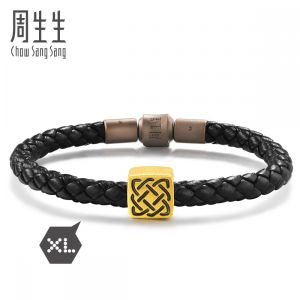 Chow Sang Sang 周生生 XL Charme Noir Protection 999 Gold Charm 86523C for Men and Women (Bracelet Not Included)