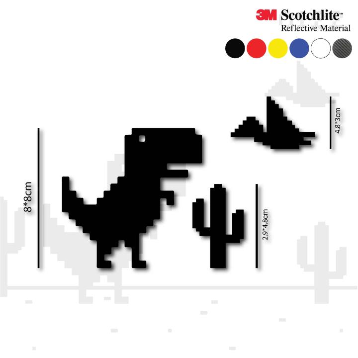 (แบบชุด)สติกเกอร์เกมT-Rex Chrome Dinosaur แต่งรถยนต์ มอเตอร์ไซค์ laptop ...