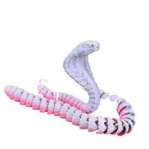 GONOVO Thực tế Rắn in 3D Nhiều màu 30/45/60cm Mô hình in 3D Trang trí năm mới Có thể xoay Mô hình mô phỏng động vật Đồ trang trí để bàn
