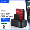 ORICO USB 3.0 to SATA Dual-Bay External Hard Drive Docking Station with Offline Clone Function for 2.5 & 3.5 Inch HDD SSD SATA (SATA I/II/III). 