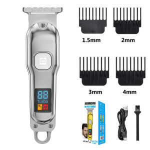 TôngĐơCắtTócNamBarberKhắcTócCạoRâuTạoKiểuMànHìnhLEDPinTrâu120PhútSạcUSBKhôngDây