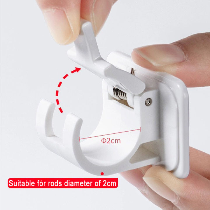 12/6pcs%20Self%20Adhesive%20Rail%20Hooks%20Nail-Free%20Curtain%20Clamp%20Rods%20Clips%20Hook%20Adjustable%20Shower%20Household%20Storage%20Hanging%20Stick%20Rack%20Holder%20-%20Image%207