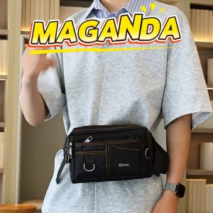 Beltbag Crossbody bags For Men Waterproof Nylon Multiple zipper pockets large capacity Waist Pack Bag