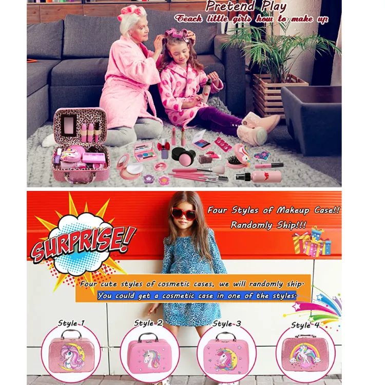 Kids Washable Makeup Girl Toys - Kids Makeup Kit for Girl, Real Make Up  Set, Little Girls Makeup Kit for Toddler Kid Children Princess, Christmas  Birthday Gift Toys for Girl 4 5