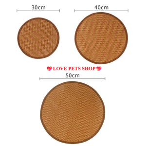 Thảm nằm làm mát bằng sợi tre cho Chó Mèo hình tròn (mẫu mới) - Love Pets Shop