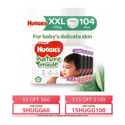 Huggies Platinum Naturemade Pants XXL Case Pullup Pants Case 26s x 4