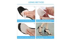 แผ่นรองฝ่าเท้า แผ่นรองฝ่าเท้าสำหรับรองเท้าส้นสูงสำหรับผู้หญิงและผู้ชาย ซิลิโคนเจลติดเอง 2 คู่ (สีเบจ+สีดำ)